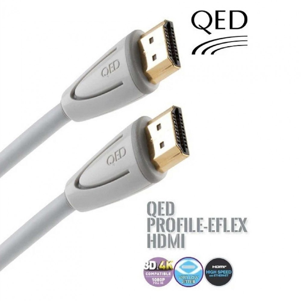 QED QE-5014 PROFILE EFLEX HDMI WHT 1.5 metre